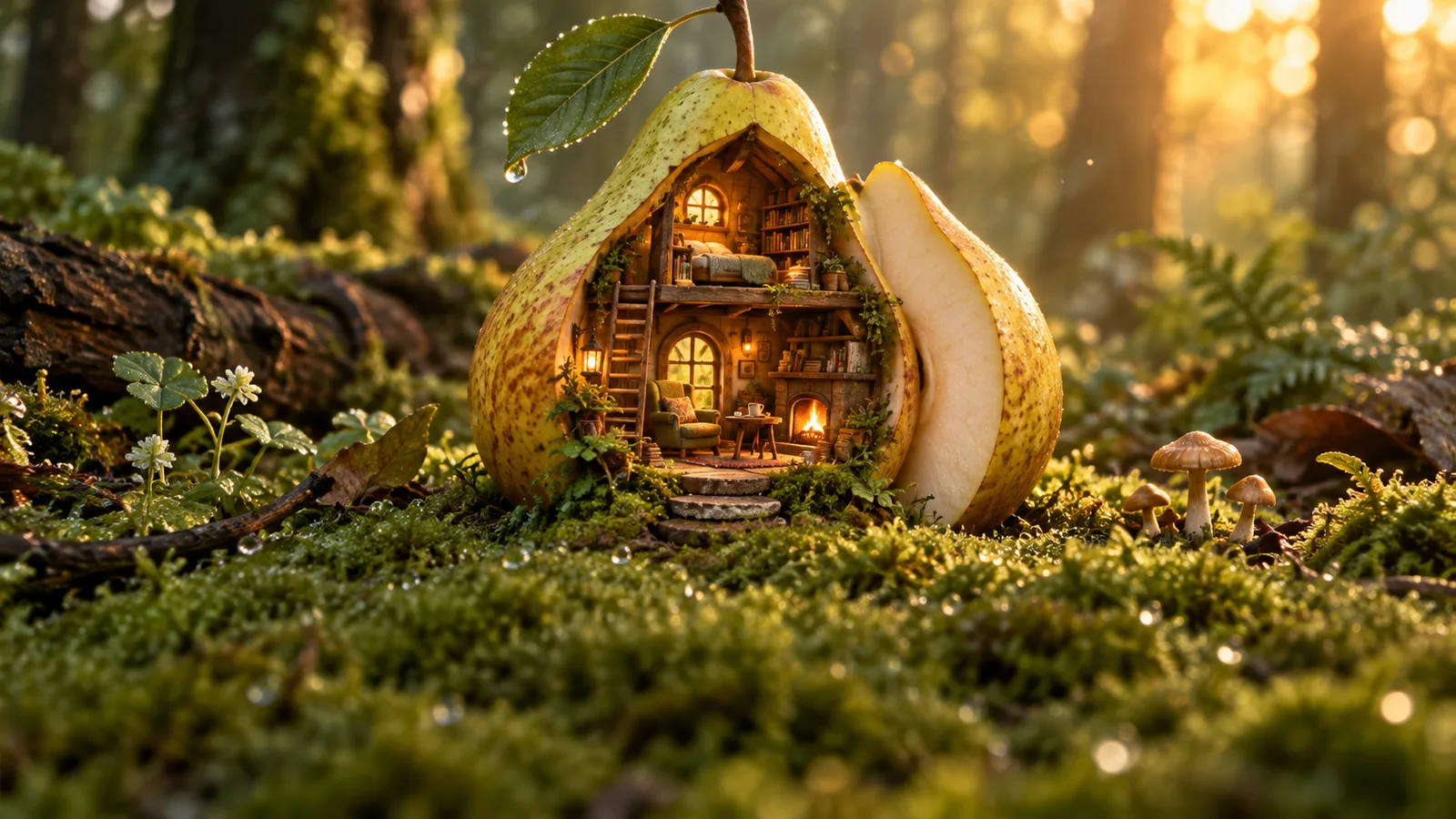 Rumah mini di dalam buah pir