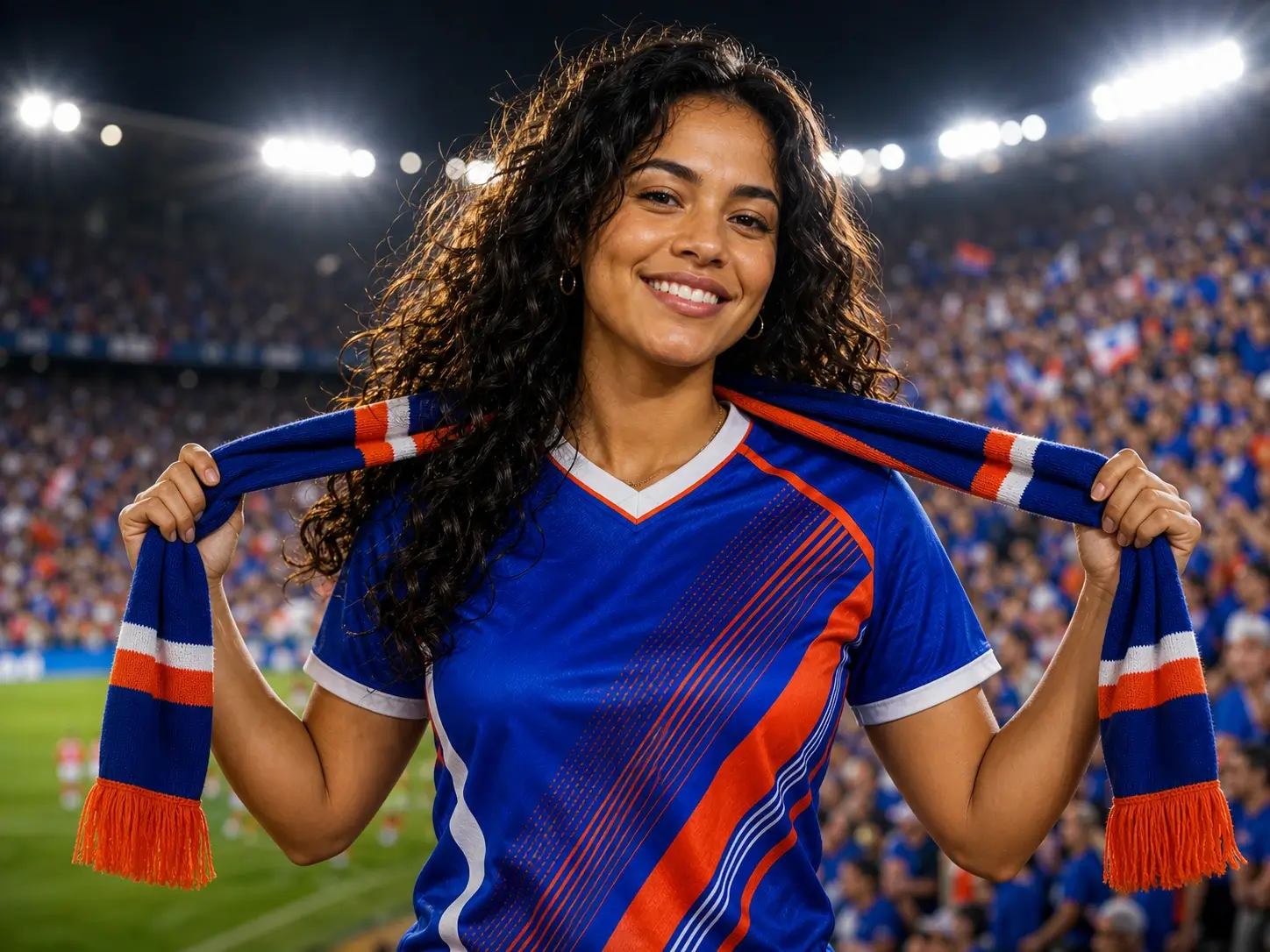 AI Soccer Jersey Generator preview showing a generic custom football jersey portrait with name and number styling