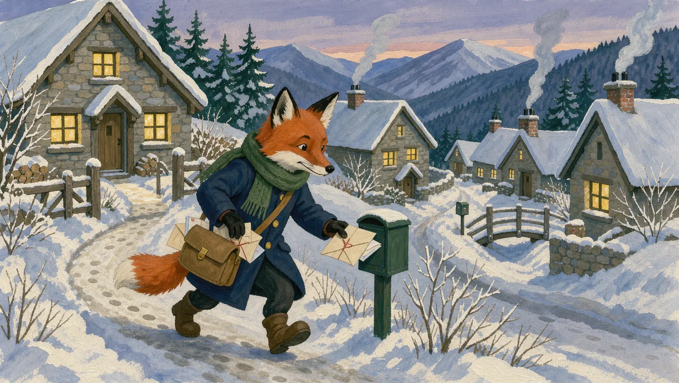 Gouache storybook scene
