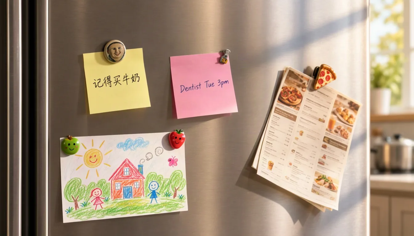 Handwritten notes in two languages