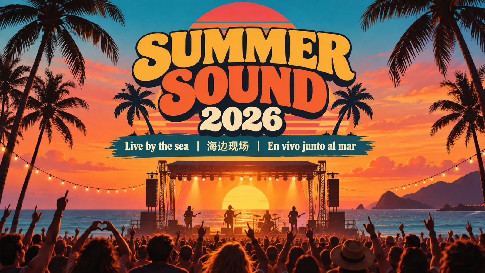 Festival poster in three languages
