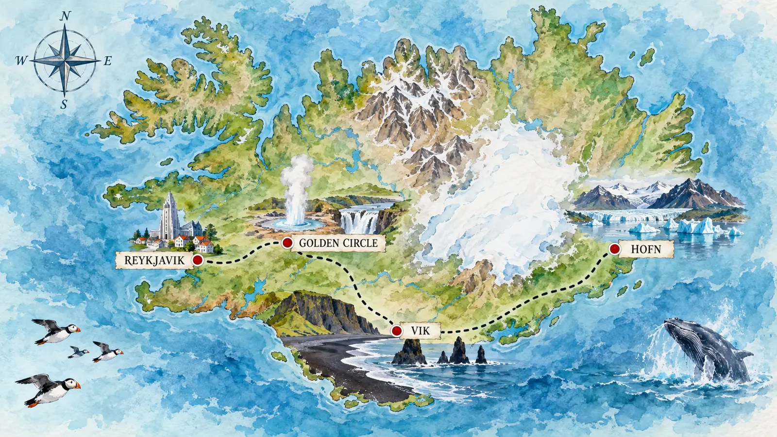 Illustrated travel map