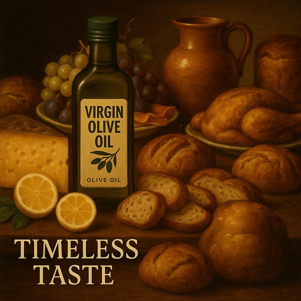Olive Oil Bottle in Still Life