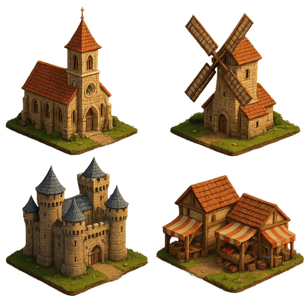 Medieval Voxel Architecture Sprite