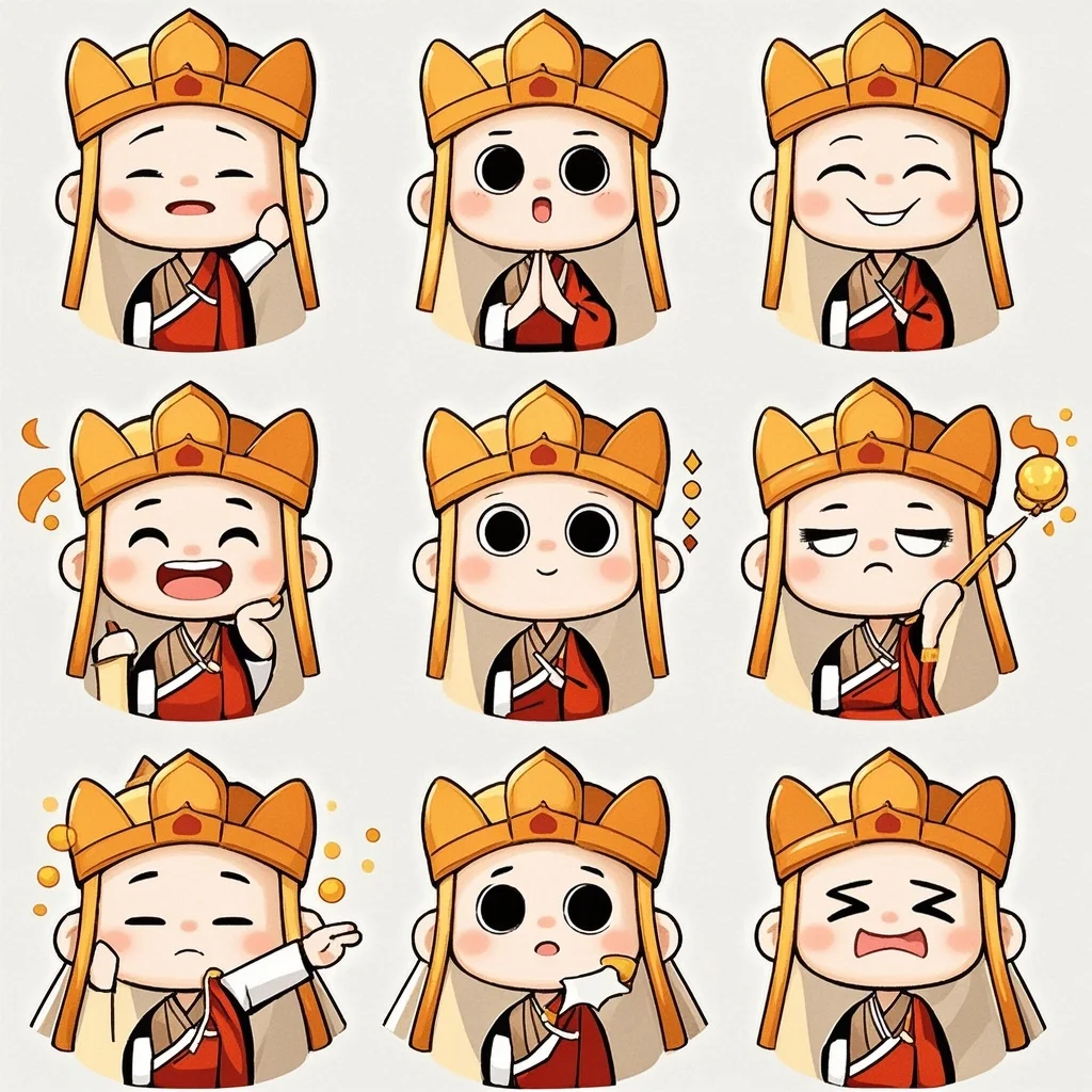 Chibi Tang Monk Expression Grid