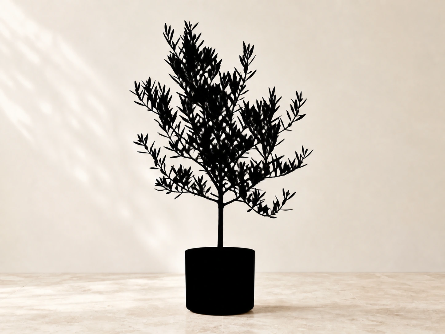 Matching flower or tree converted into a silhouette