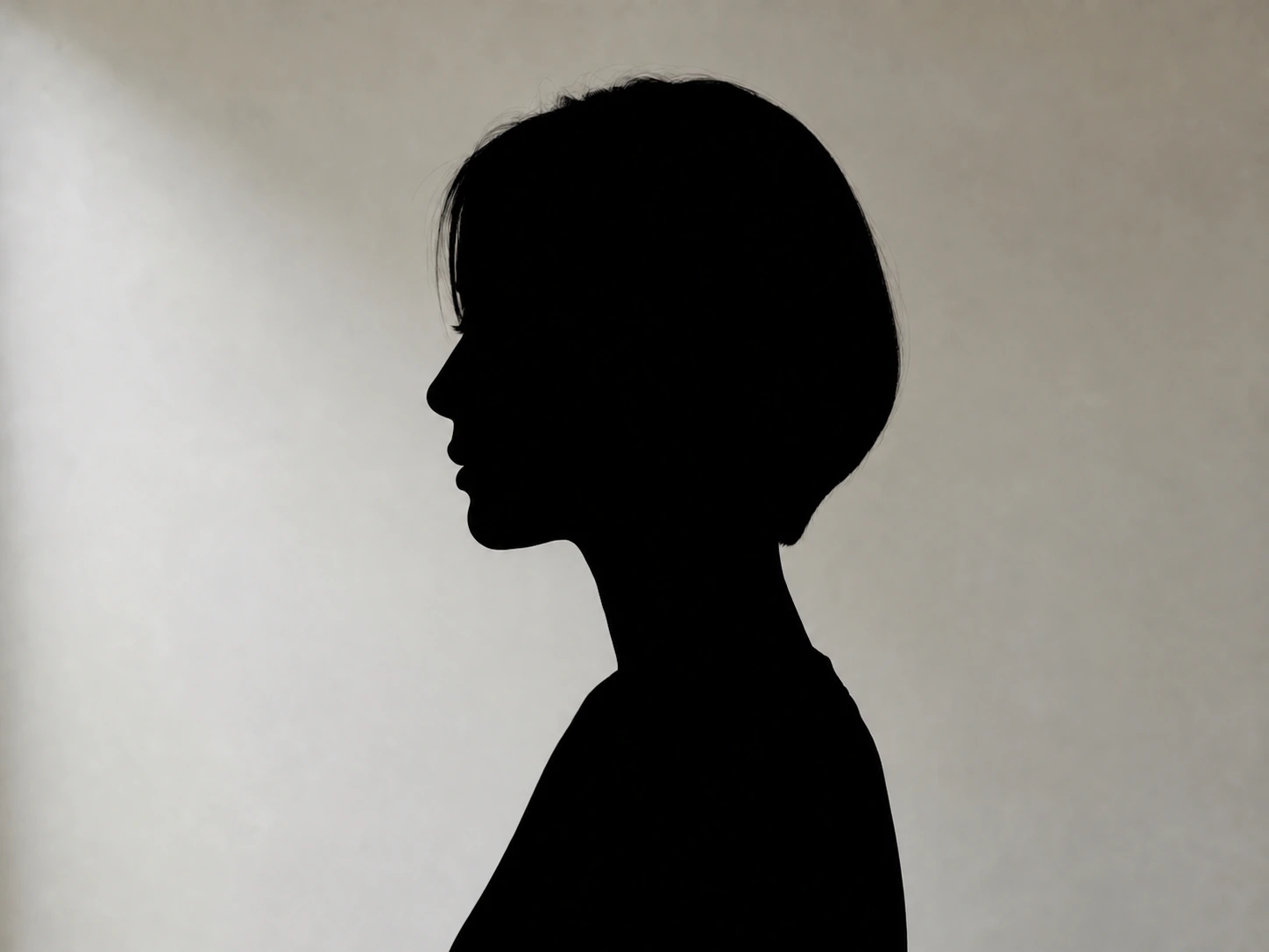 Matching side-profile portrait converted into a silhouette