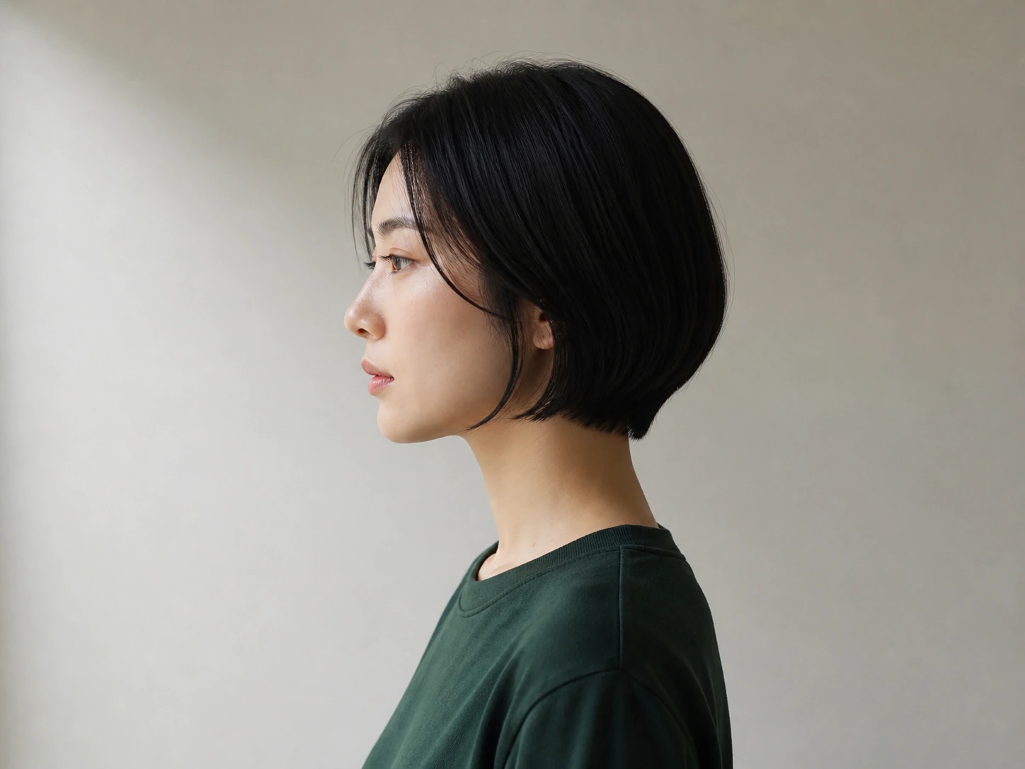 Side-profile portrait before silhouette conversion