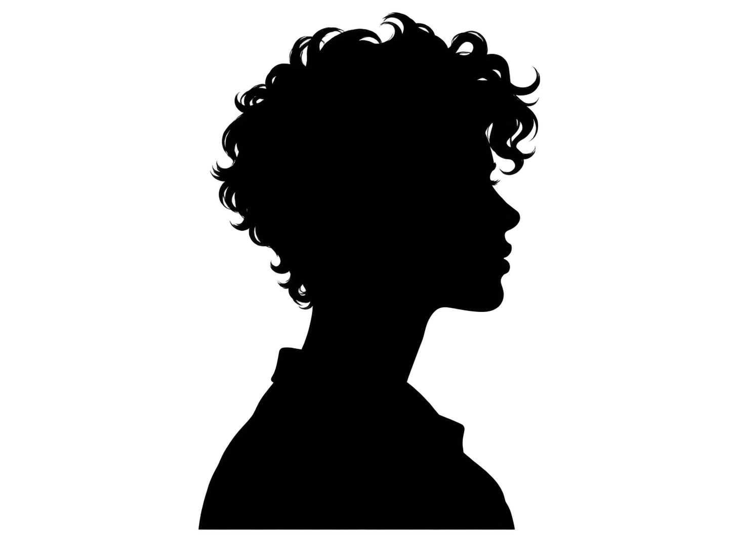 Classic black silhouette on a transparent background