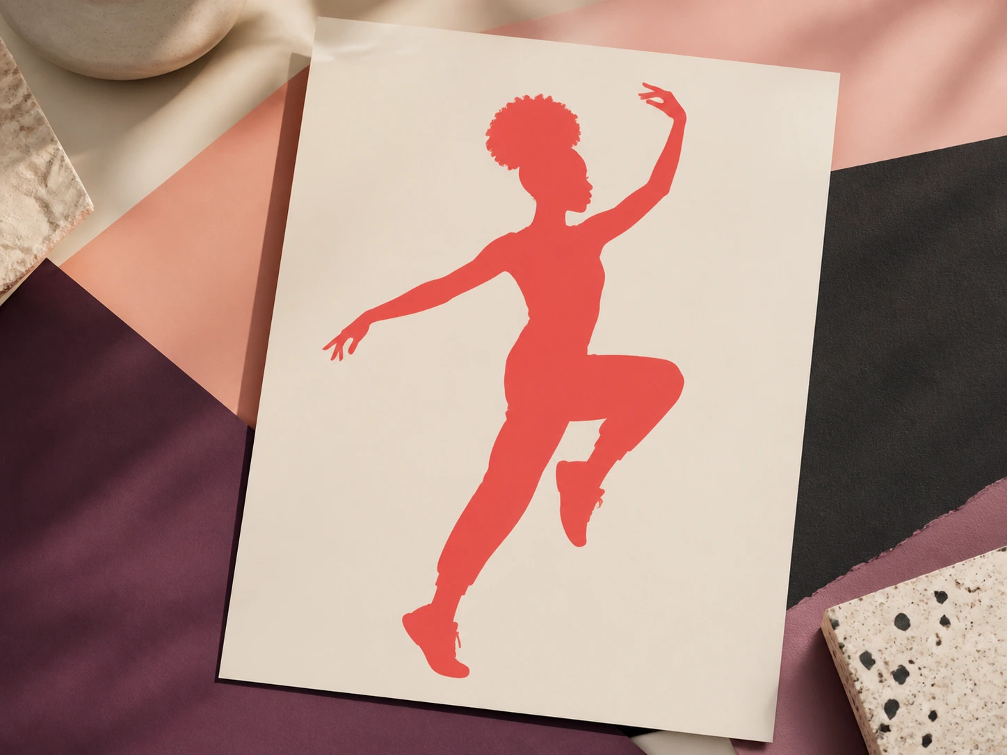Custom-color silhouette in a design layout