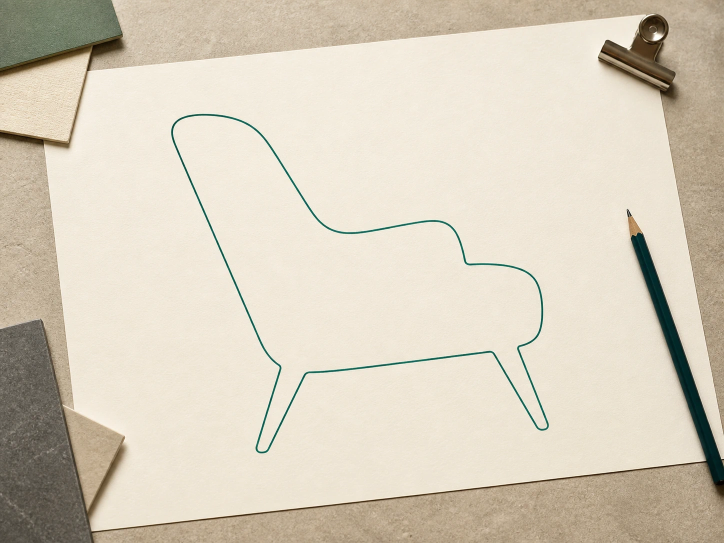Single-color outline silhouette