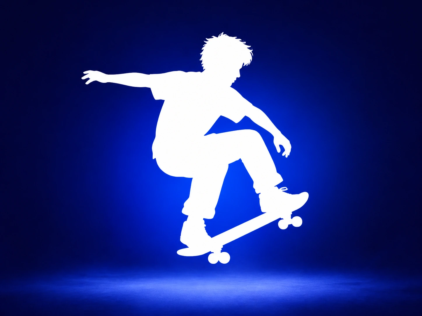 White silhouette on a dark custom-color background