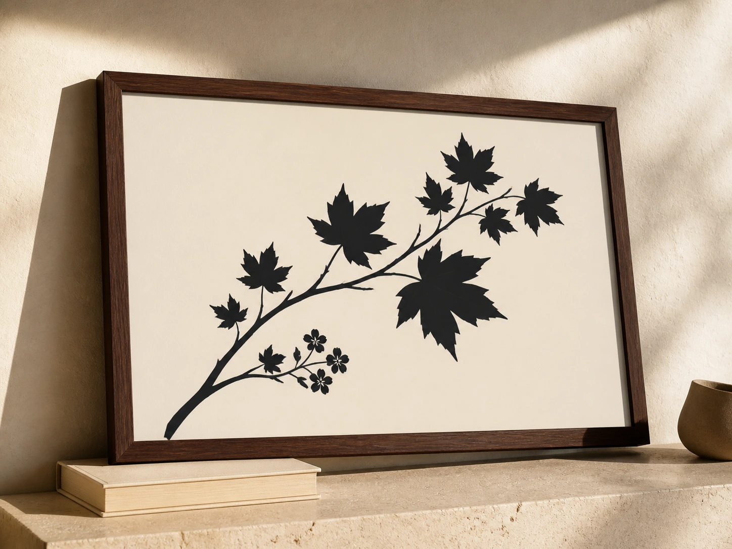 Minimal flower or tree silhouette