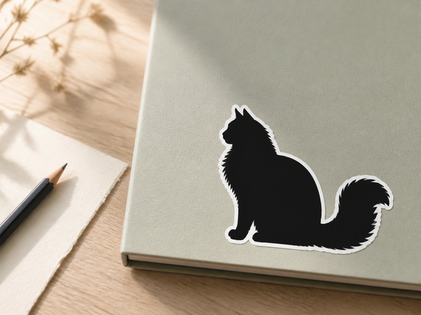 Pet silhouette with recognizable ears, muzzle, and tail